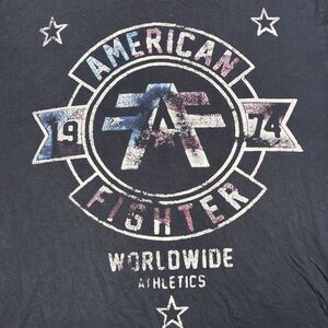 American Fighter Mens 2XL Training T Shirt UFC MMA Gym‎ Workout Black Y2K